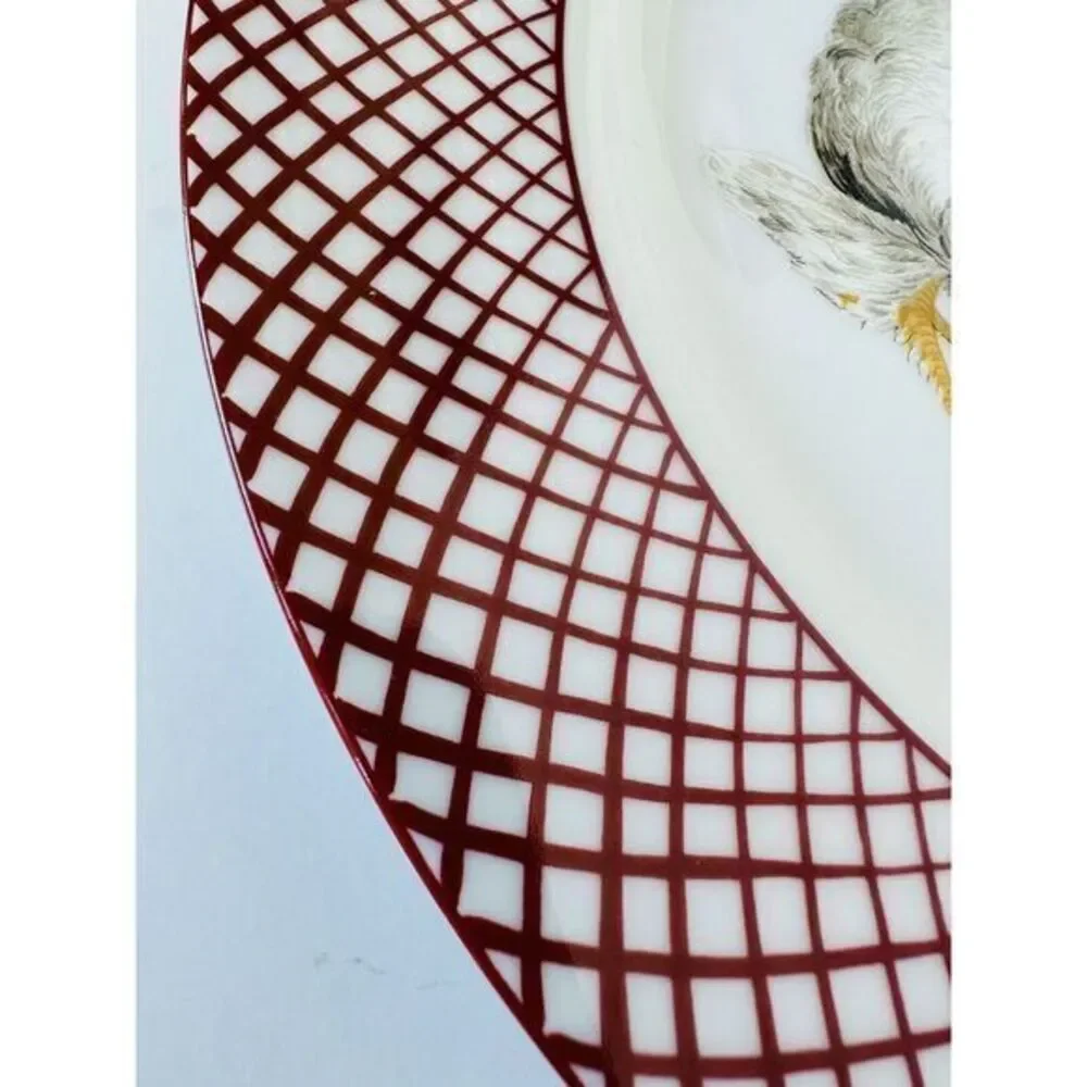 The Haldon Group Devonshire White Rooster & Hen Dinner Plate Country‎ Farmhouse
